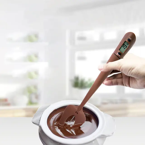 SILICONE CHOCOLATE SPATULA WITH THERMOMETER