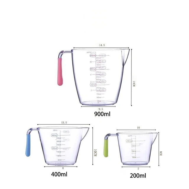 3 PIECES  MEASURING JUGS 200 ML ,400 ML AND 900 ML