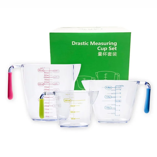 3 PIECES  MEASURING JUGS 200 ML ,400 ML AND 900 ML