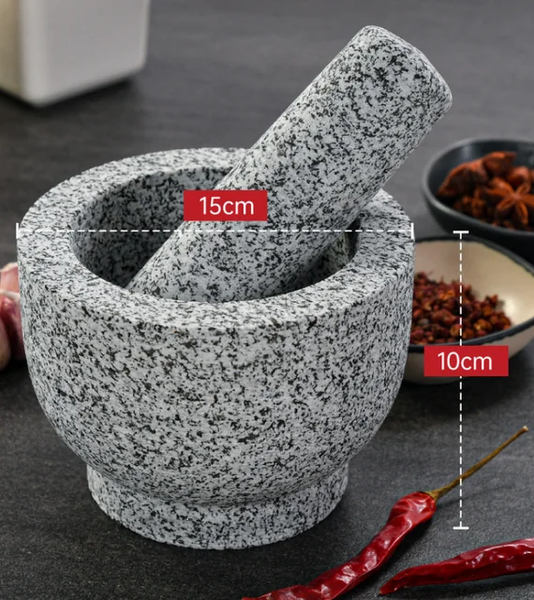 STONE GARLIC MORTAR PESTLE SET