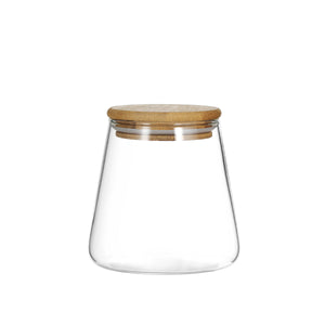 GLASS JAR WOODEN COVER