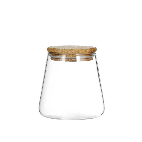 GLASS JAR WOODEN COVER