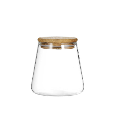 GLASS JAR WOODEN COVER