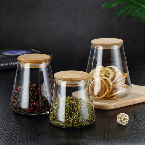 GLASS JAR WOODEN COVER