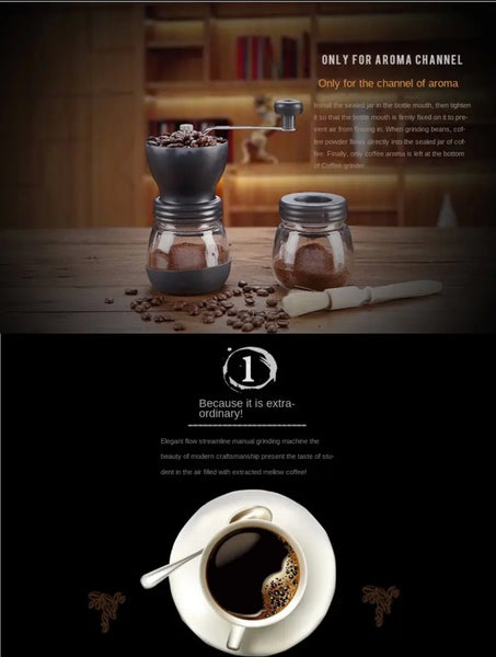 COFFEE BEAN GRINDERS +
CLEAR GLASS JARS