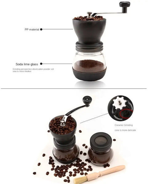 COFFEE BEAN GRINDERS +
CLEAR GLASS JARS