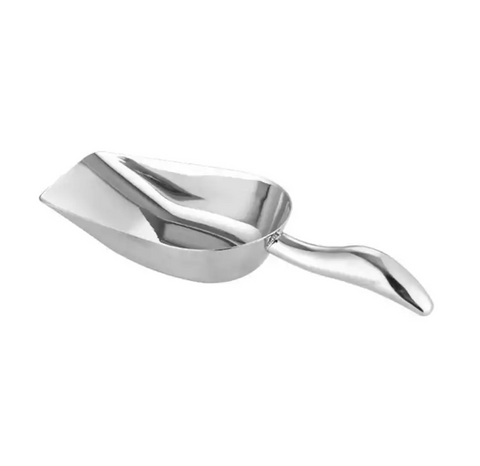 STAINLESS STEEL SHOVEL FLAT BOTTOM CURVED HANDLE