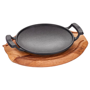 CAST IRON SHALLOW WOK + TRIVET