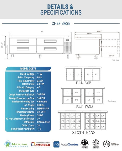 CHEF BASE 180 CM