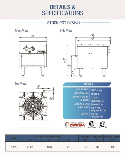 GAS STOCK POT STOVES