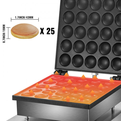 PANCAKE MAKER
ROUND-SHAPE,
25HOLES/2PLATE