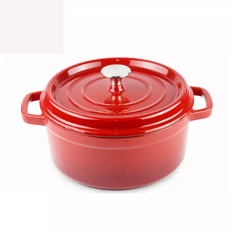 CAST IRON ENAMEL POT RED