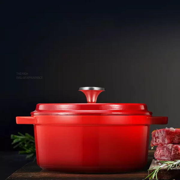 CAST IRON ENAMEL POT RED