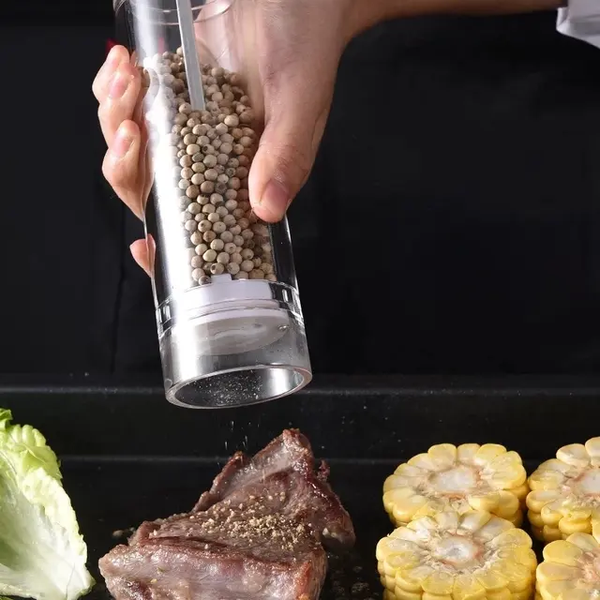 UNBRAKABLE TRANSPARENT  SALT AND PEPPER MILL