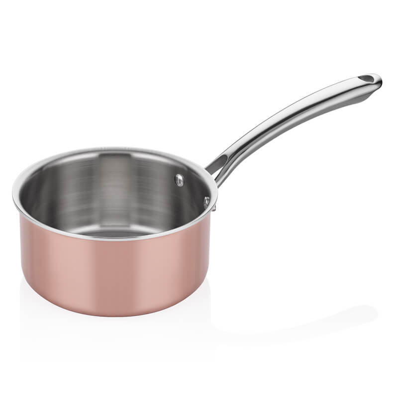 MULTI METAL COPPER INDUCTION CASSEROLE PAN 18CM