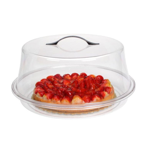 POLYCARBONATE CAKE COVER AND TRAY ROUND WITH METAL