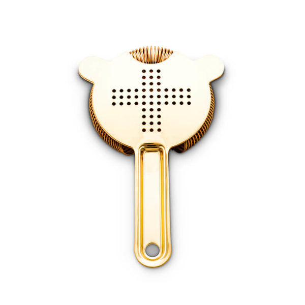 Gold Plated Strainer With Crossed Apertures