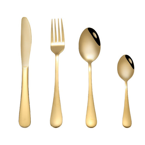 4 PIECES STAINLESS STEEL CUTLERY SET GOLD