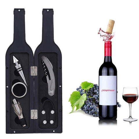 WINE TOOL SET BOTTLE SHAPED GIFT