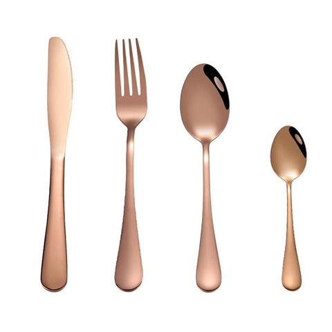 4 PIECES STAINLESS STEEL ROSE GOLD