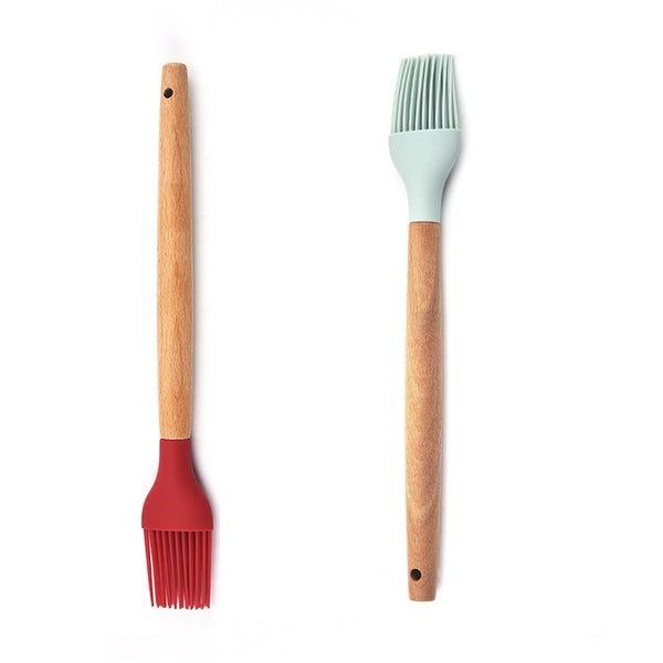 SILICONE BRUSH WOODEN HANDLE 27 CM