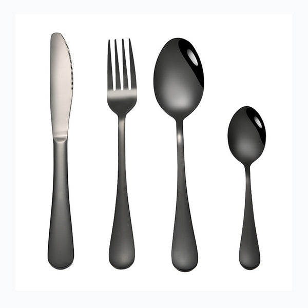 4 PIECES STAINLESS STEEL CUTLERY SET BLACK