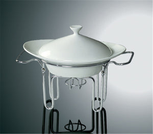 CASSEROLE WITH METAL STAND