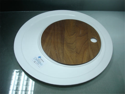 ROUND PLATE WITH ROTATIVE WOODEN BOARD