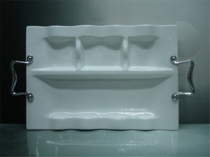 TRAY WITH METAL HANDLE