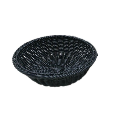 SOLID WOVEN PLASTIC BASKET, ROUND, 20X7CM