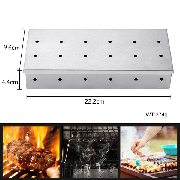 BBQ SMOKER BOX STAINLESS STEEL 22 CM