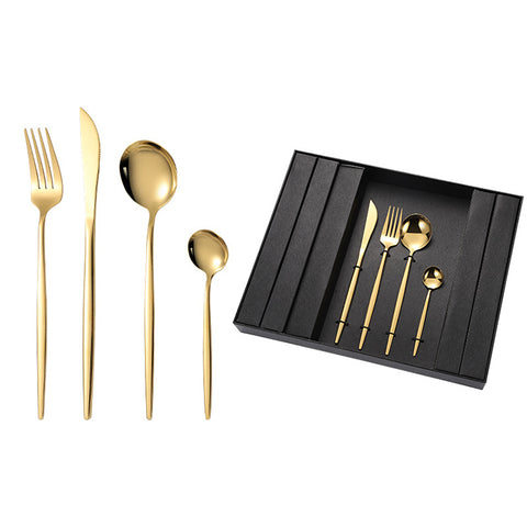 24 PIECES STAINLESS STEEL CUTLERY SET GOLD