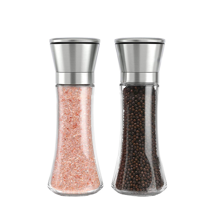 SALT AND PEPPER GRINDER GLASS SET