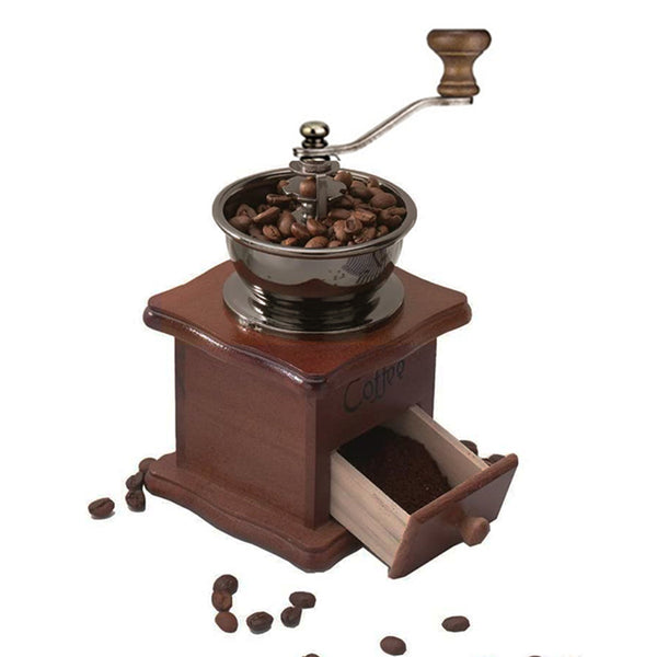 WOODEN MANUAL ANTIQUE COFFEE GRINDER