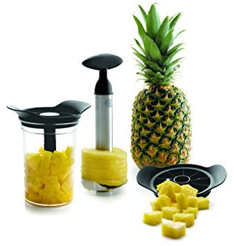 SET PINEAPPLE CUTTER-PEELER-CANISTER