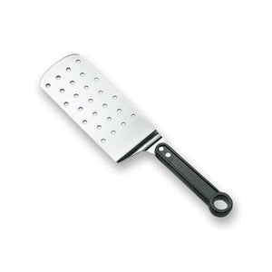 SLOTTED SPATULE WITH PLASTIC HAND. 35CMS