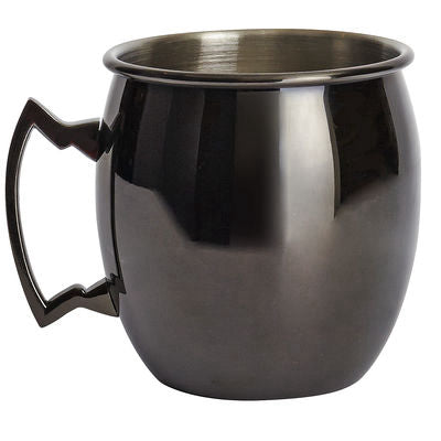 GUNMETAL BLACK PLATED CURVED MOSCOW MULE MUG 550ML