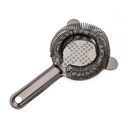 GUNMETAL BLACK PLATED STRAINER WITH CROSSED APERTU