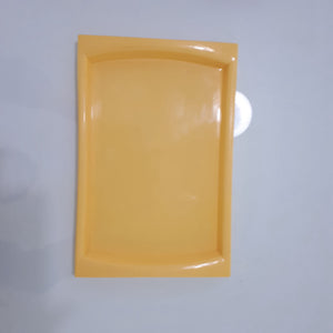 YELLOW PLASTIC TRAY RECTANGULAR SMALL