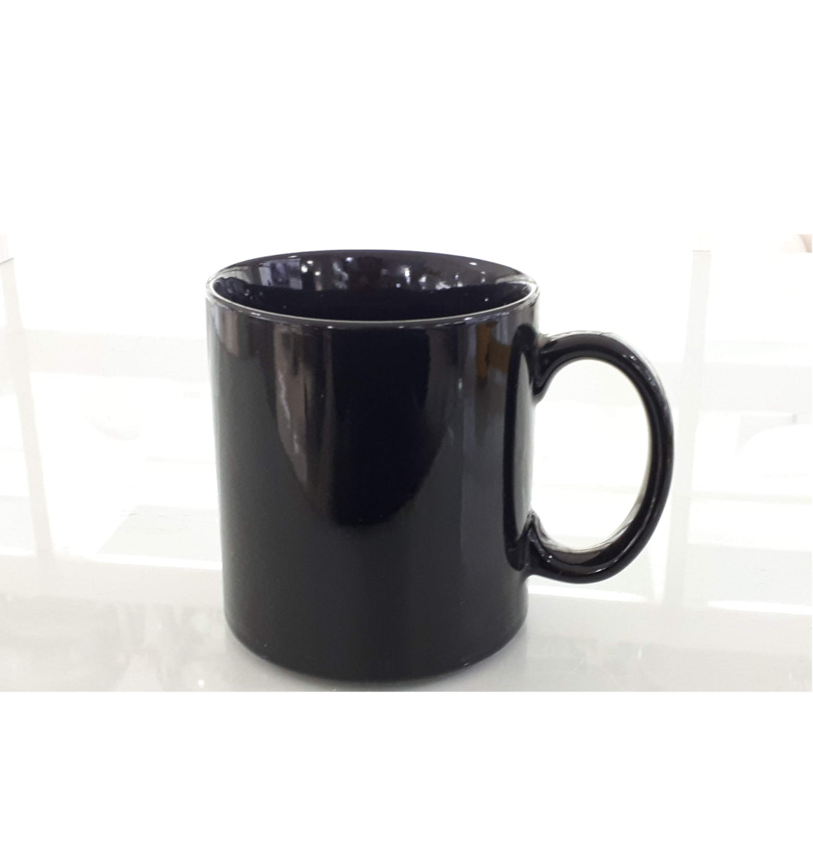 BLACK PORCELAIN MUG 11 CM