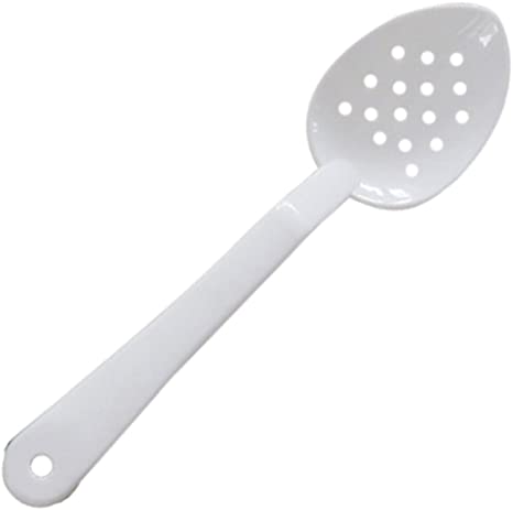 13PLASTIC SERVING SPOONS.PERFORATED,WHITE