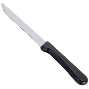 STEAK KNIVES.SHARP 4-3/4 BLADE,ROUND PLASTIC HANDL