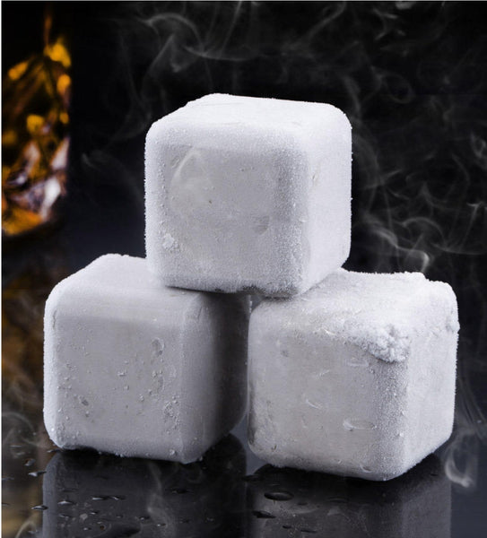 STAINLESS STEEL ICE CUBE METAL STONES 8PCS/SET AND TONGS