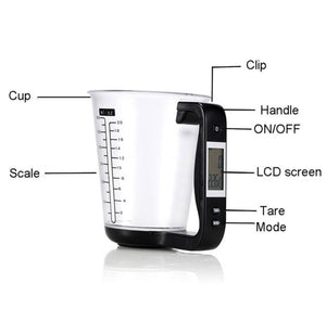 DIGITAL BEAKER WIGH TEMPERATURE FOOD SCALE BLACK