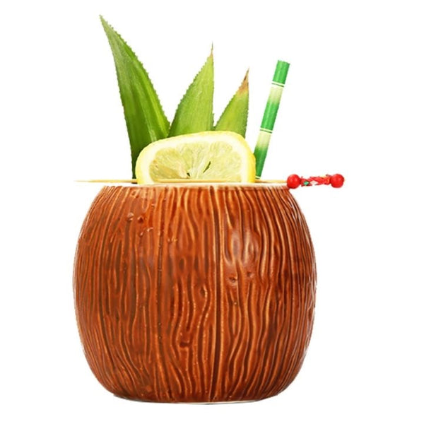 Ceramic Coconut Tiki Mug 500ml